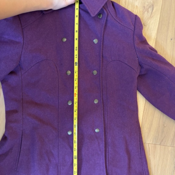 Guess Women's Purple Wool Peacoat Snap Button Embroidered Size M - Picture 13 of 13